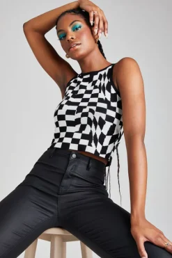Mono Check Top