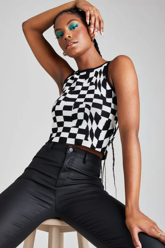 Mono Check Top