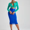 Multi Colour Block Midi Dress