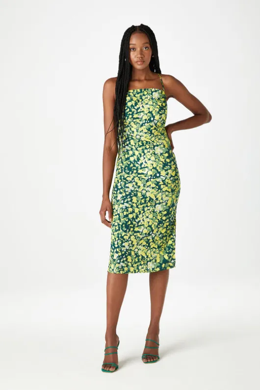 Napa Green Printed Midi Dress