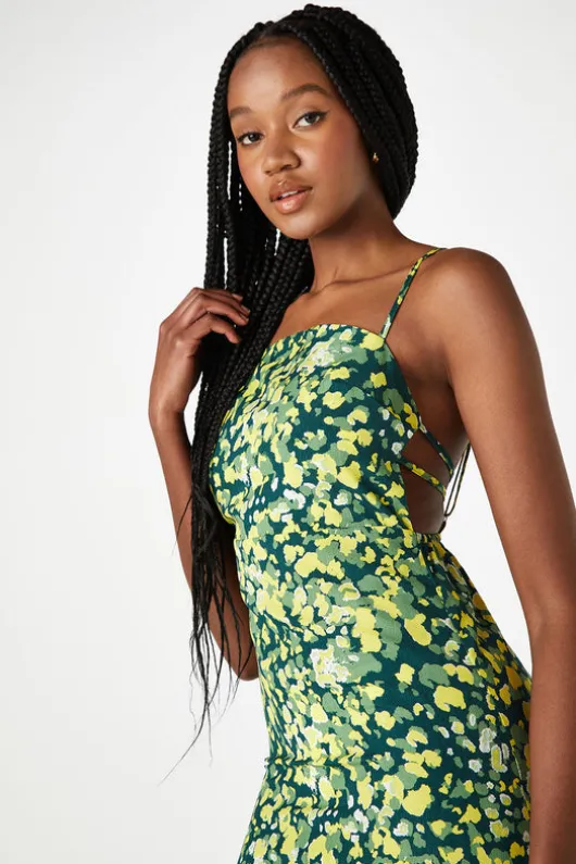 Napa Green Printed Midi Dress