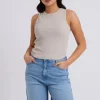 Neutral Washed Ribbed Racer Vest