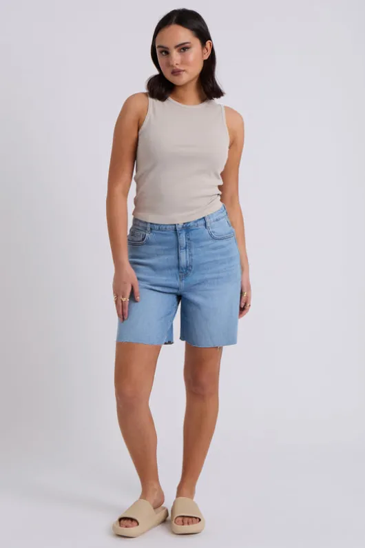 Neutral Washed Ribbed Racer Vest