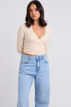 Oatmeal Ballet Wrap Crop Cardi