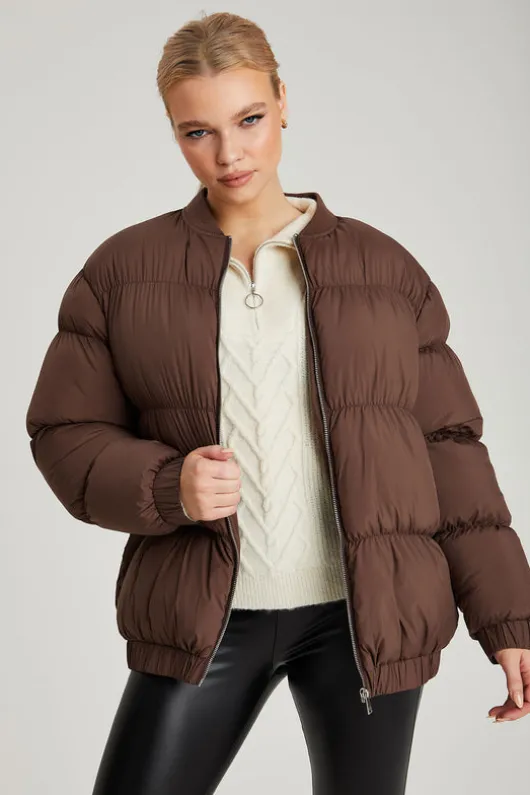 Oversized Gathered Puffball Puffa Coat
