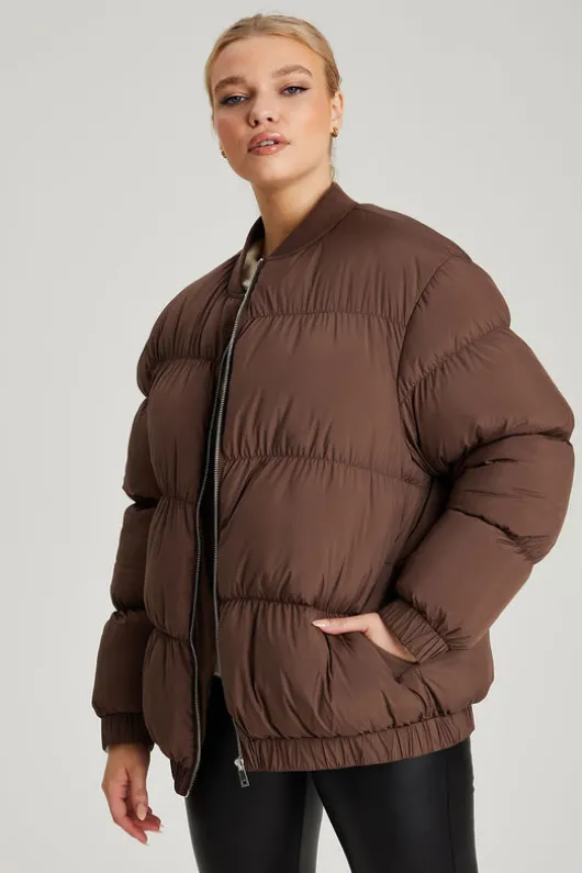 Oversized Gathered Puffball Puffa Coat