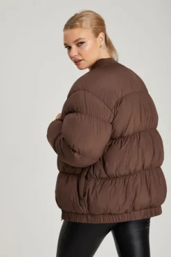 Oversized Gathered Puffball Puffa Coat