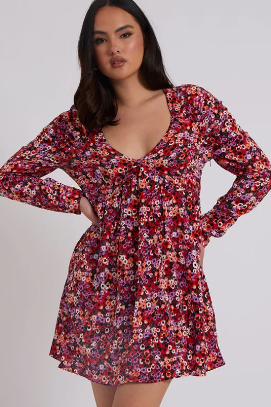 Pancy Red Empire Line Dress