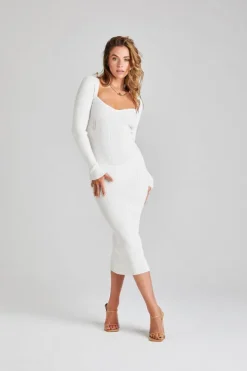 Petite Cream Square neck Dress
