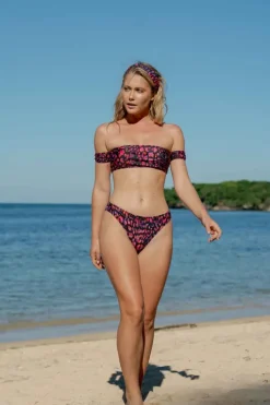 Pink Animal High Waist High Leg Bikini Bottom