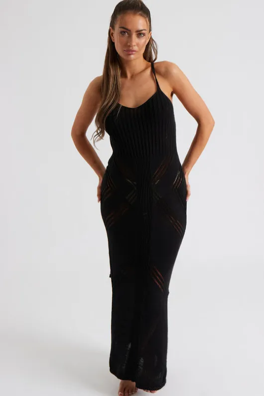 Pointelle Knit Midaxi Dress