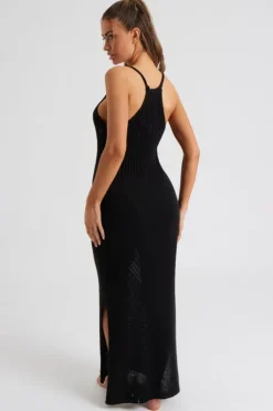 Pointelle Knit Midaxi Dress