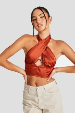 Rust Halter Neck Top