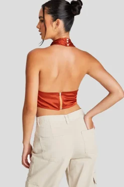 Rust Halter Neck Top