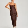 Satin Underbust Midi Dress