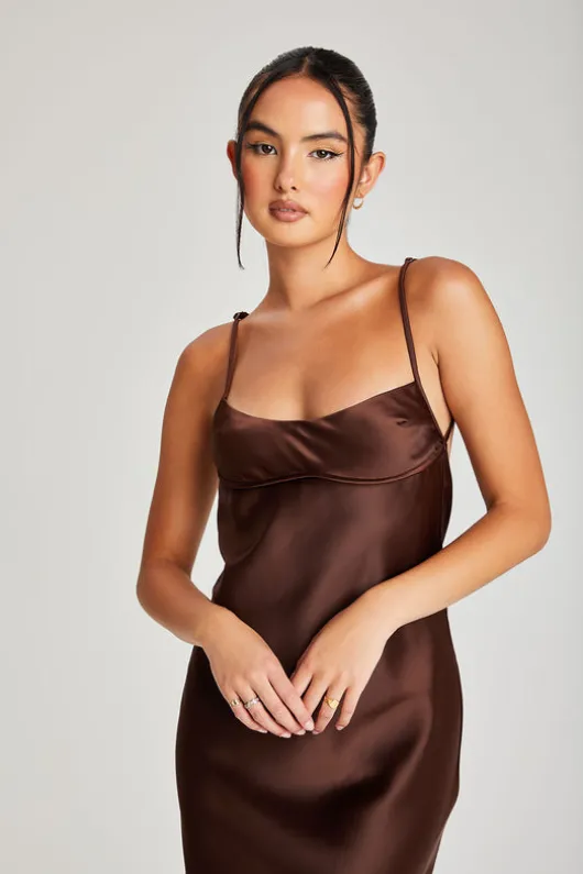 Satin Underbust Midi Dress