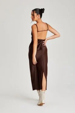 Satin Underbust Midi Dress