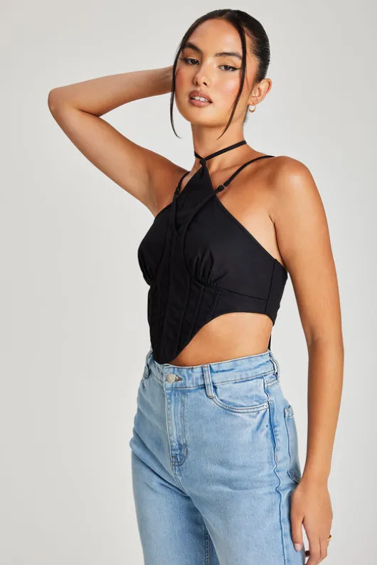 Sierra Bengaline Halter Corset Top