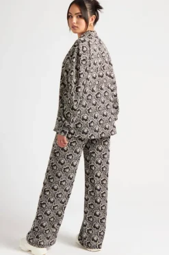 Stencil Floral Wide Leg Trouser Co-ord