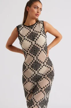 Stitchy Mono Racer Maxi Dress