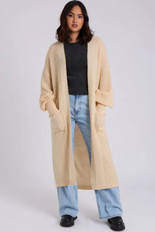 Stone Chunky Longline Cardigan