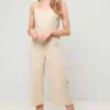 Sunny Stone Tie Back Wide Leg Cropped Jumpsuit