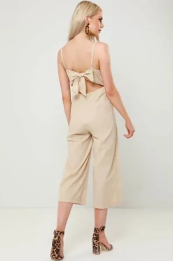 Sunny Stone Tie Back Wide Leg Cropped Jumpsuit