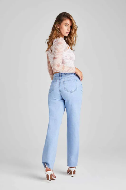 Swirl Print Lattice Top