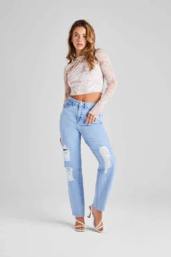 Swirl Print Lattice Top