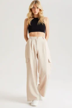 Tailored Cargo Wide Leg Trouser