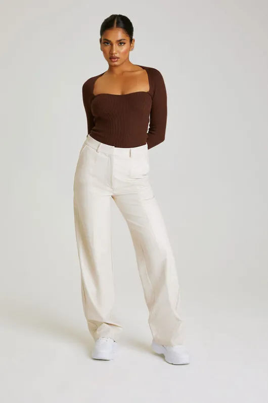 Tall Chocolate Square Neck Sweetheart Top