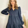 Tamara Collar Detail V-Neck Smock