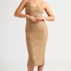 Textured Scoop Back Midi Dress