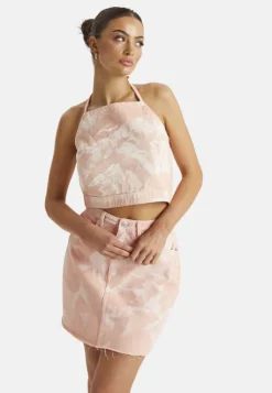 Tie Dye A-Line Denim Skirt