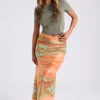 Tie Dye Bias Cut Maxi Skirt