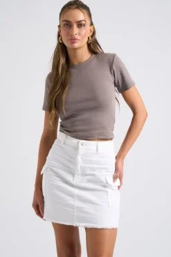 White Cara Cargo Mini Skirt
