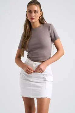 White Cara Cargo Mini Skirt