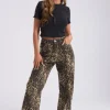 Wide Leg Leopard Print Jean