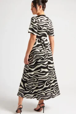 Zebra Empire Midi Dress