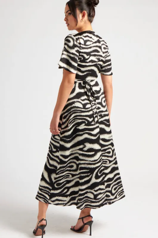 Zebra Empire Midi Dress