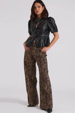 Zebra Wide Leg Jean
