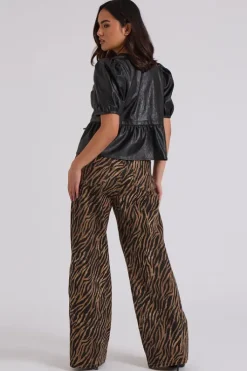 Zebra Wide Leg Jean